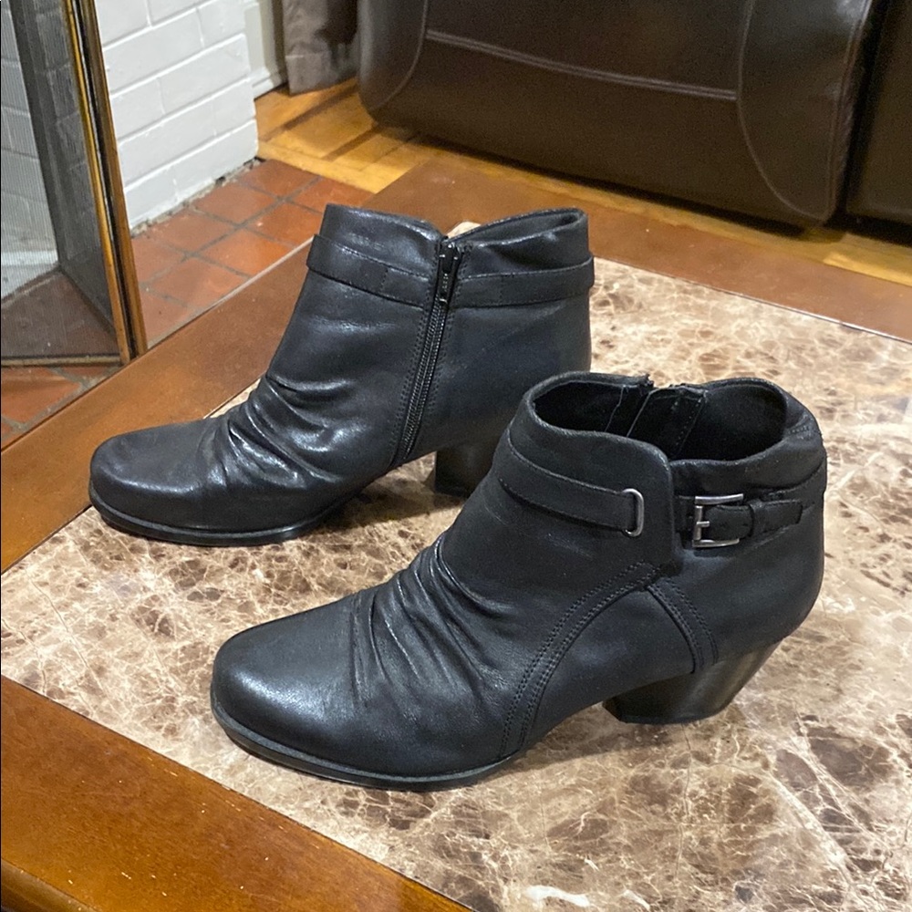 Black Leather Ankle Boots